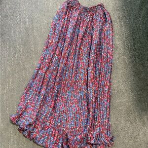 Unique Vintage Colorful Floral Maxi Skirt